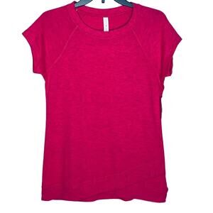 ID Ideology womans Short-Sleeve T-Shirt crossover hem, pink  XS